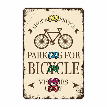 [Rectangular signboard] Classic parking signboard / bicycle / American original signboard (approx. 20x30cm)