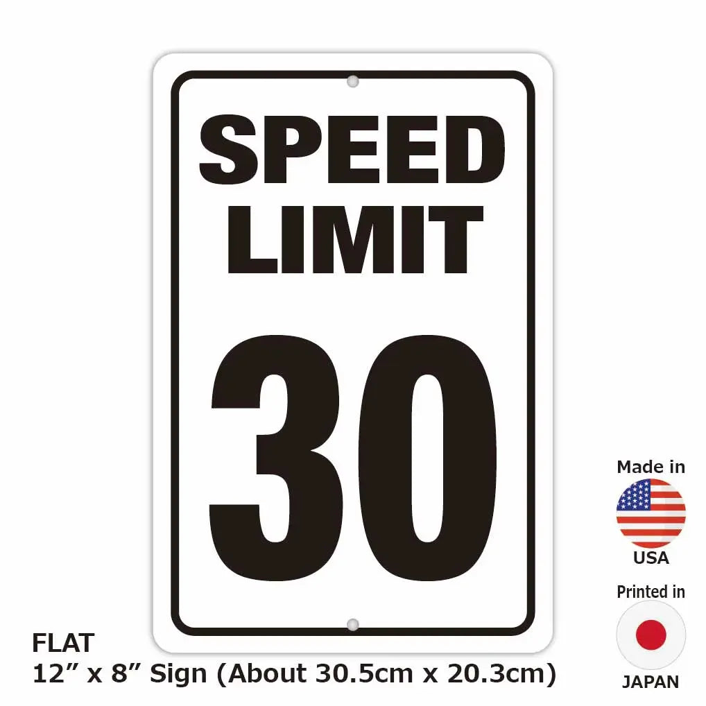 【長方形看板】速度制限30/アメリカ製オリジナル看板(約20x30cm) PL8HERO