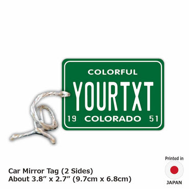 [Mirror Tag] Colorado 51 / Original American License Plate Type Air Freshener