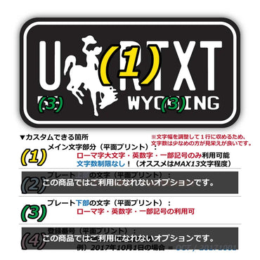 【ステッカー】ワイオミング56/オリジナルアメリカナンバープレート型・耐水・耐候・屋外OK