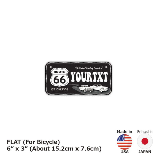 【小・自転車用】ルート66ブラック/オリジナルアメリカナンバープレート PL8HERO