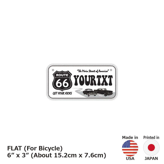【小・自転車用】ルート66ホワイト/オリジナルアメリカナンバープレート PL8HERO