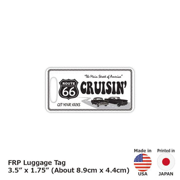 [Luggage tag] Route 66 / White / Original American license plate type / Fashionable / Loss prevention tag