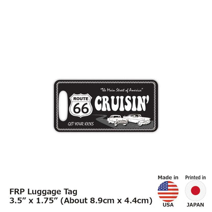 【ラゲッジタグ】ルート66・ブラック/オリジナルアメリカナンバープレート型・おしゃれ ・紛失防止タグ PL8HERO