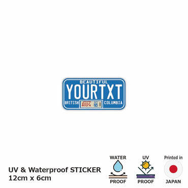 [Sticker] British Columbia 80 / Original Canada License plate type, water resistant, weather resistant, outdoor OK