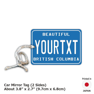 [Mirror Tag] British Columbia 80s / Original American License Plate Type Air Freshener