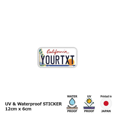 [Sticker] California Palm Tree/Original American License Plate Type/Water Resistant/Weather Resistant/Outdoor OK