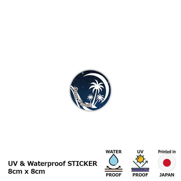 [Sticker] Round sticker, palm tree, sky / original characters, water resistant, weather resistant, outdoor OK