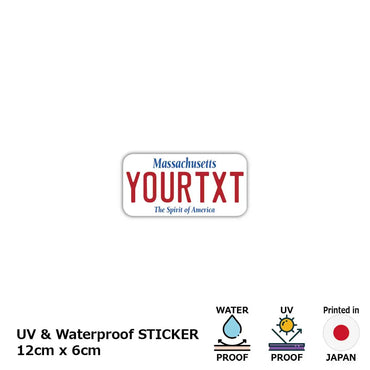 [Sticker] Massachusetts / Original American license plate type / water resistant / weather resistant / outdoor OK