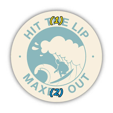 [Sticker] Round sticker, big wave / original characters, water resistant, weather resistant, outdoor OK