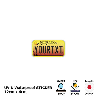 [Sticker] Nebraska / Original American license plate type / water resistant / weather resistant / outdoor OK