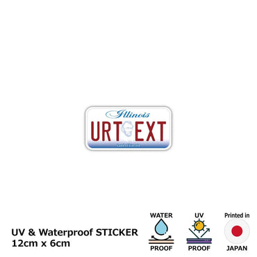 [Sticker] Illinois / Original American license plate type / water resistant / weather resistant / outdoor OK