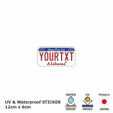 [Sticker] Alabama / Original American license plate type / water resistant / weather resistant / outdoor OK