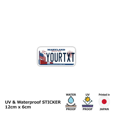 [Sticker] Maryland / Original American license plate type / water resistant / weather resistant / outdoor OK