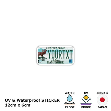 [Sticker] New Hampshire / Original American license plate type / water resistant / weather resistant / outdoor OK