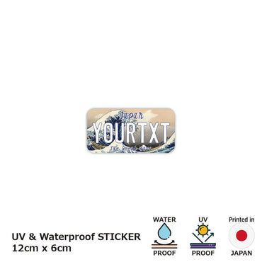 [Sticker] Katsushika Hokusai, Thirty-six Views of Tomitake, Kanagawa Okinami Ura, Rogue Wave / Original American License Plate Type, Water Resistant, Weather Resistant, Outdoor OK