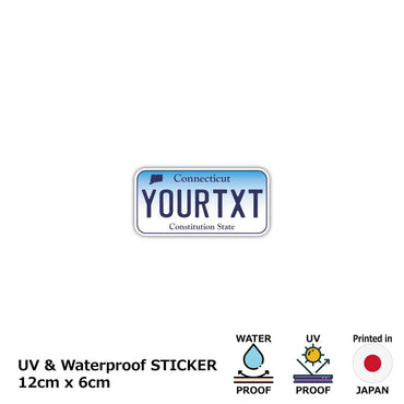 [Sticker] Connecticut / Original American license plate type / water resistant / weather resistant / outdoor OK