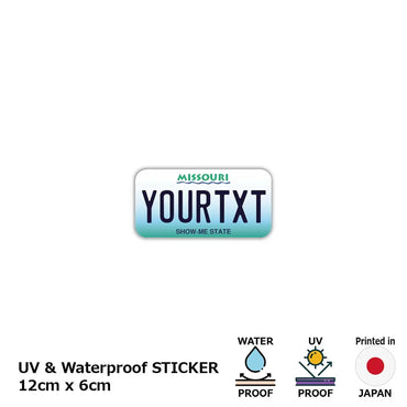 [Sticker] Missouri / Original American license plate type / water resistant / weather resistant / outdoor OK