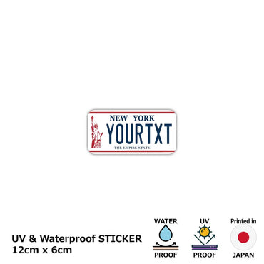 [Sticker] New York / Original American license plate type / water resistant / weather resistant / outdoor OK