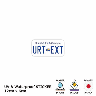 [Sticker] British Columbia / Original Canada License plate type / water resistant / weather resistant / outdoor OK