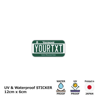 [Sticker] Vermont / Original American license plate type / water resistant / weather resistant / outdoor OK