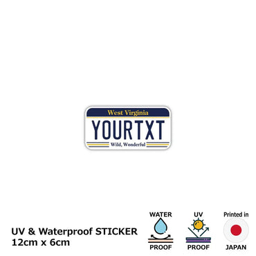 [Sticker] West Virginia / Original American license plate type / water resistant / weather resistant / outdoor OK