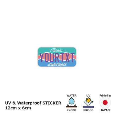 [Sticker] Florida Art / Original American License Plate Type / Water Resistant / Weatherproof / Outdoor OK