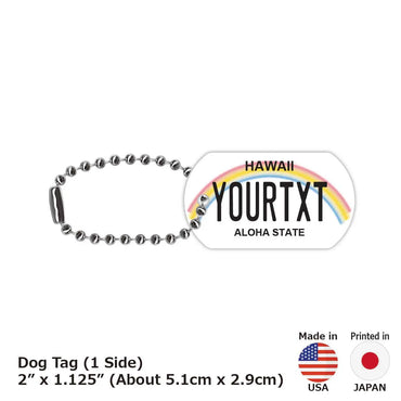 [Dog Tag] Hawaii Rainbow / Original American License Plate Type Keychain