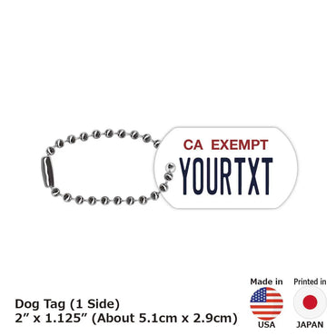 [Dog tag] California (public car) / Original American license plate type key chain