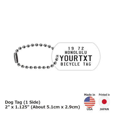 [Dog Tag] Hawaii Bicycle Tag White / Original American License Plate Type Keychain