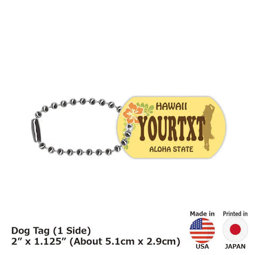 [Dog Tag] Hawaii Hula Girl / Original American License Plate Type Keychain