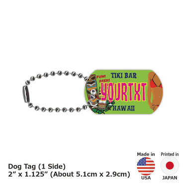 [Dog Tag] Hawaii Tiki Bar / Original American License Plate Type Keychain