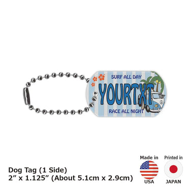 [Dog Tag] Wagenbus Blue / Original American License Plate Type Keychain