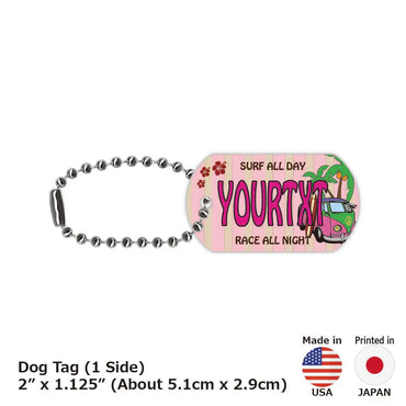 [Dog Tag] Wagen Bath Pink / Original American License Plate Type Keychain