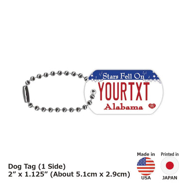 [Dog Tag] Alabama / Original American License Plate Type Keychain