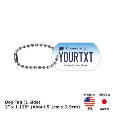 [Dog Tag] Connecticut / Original American License Plate Type Keychain