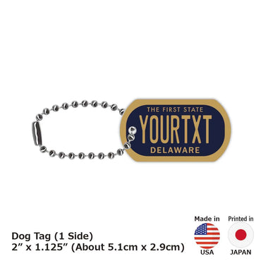[Dog Tag] Delaware / Original American License Plate Type Keychain