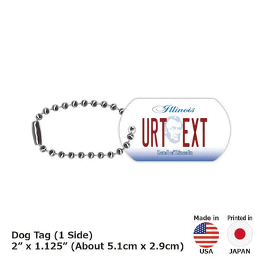 [Dog Tag] Illinois / Original American License Plate Type Keychain