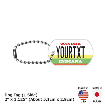 [Dog Tag] Indiana / Original American License Plate Type Keychain