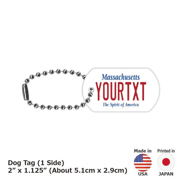 [Dog Tag] Massachusetts / Original American License Plate Type Keychain