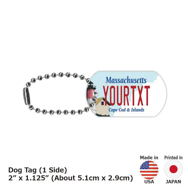 [Dog Tag] Massachusetts Cape Cod / Original American License Plate Keychain