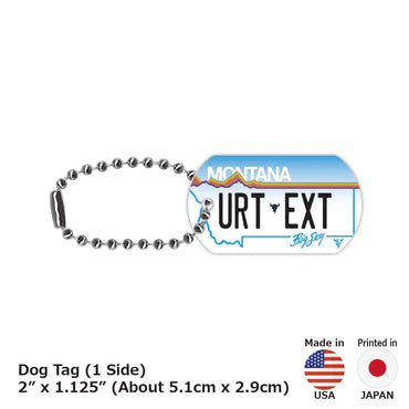 [Dog Tag] Montana / Original American License Plate Type Keychain