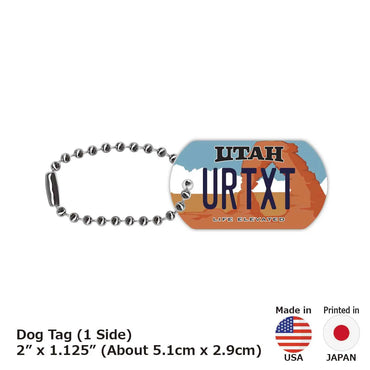 [Dog Tag] Utah / Original American License Plate Type Keychain