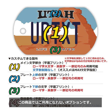 [Dog Tag] Utah / Original American License Plate Type Keychain