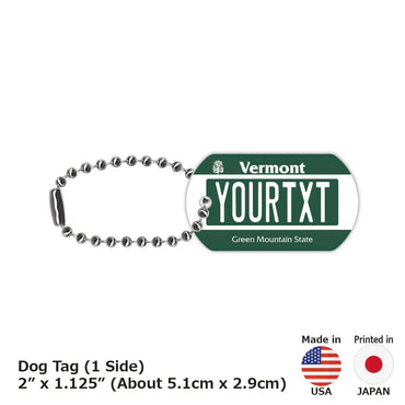 [Dog Tag] Vermont / Original American License Plate Type Keychain