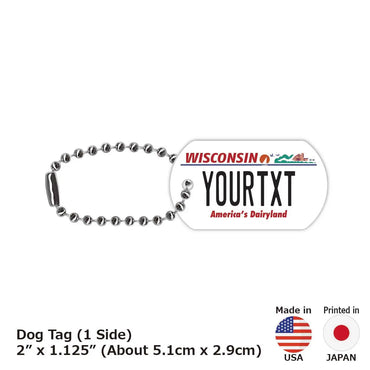 [Dog Tag] Wisconsin / Original American License Plate Type Keychain