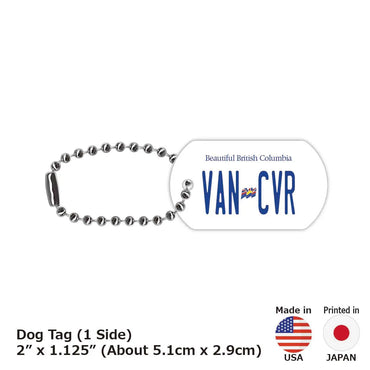 [Dog Tag] British Columbia / Original Canada License Plate Type Keychain