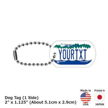 [Dog Tag] British Columbia Personalized / Original Canada License Plate Type Keychain