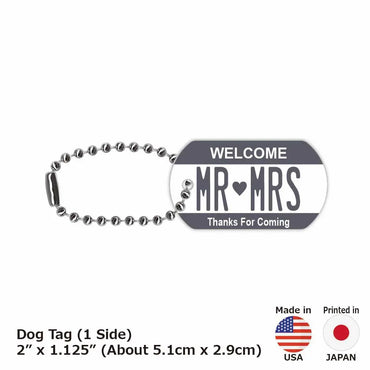 [Dog Tag] Color Gray / Original American License Plate Type Keychain