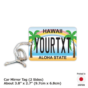 [Mirror Tag] Hawaii Palm Tree / Original American License Plate Type Air Freshener